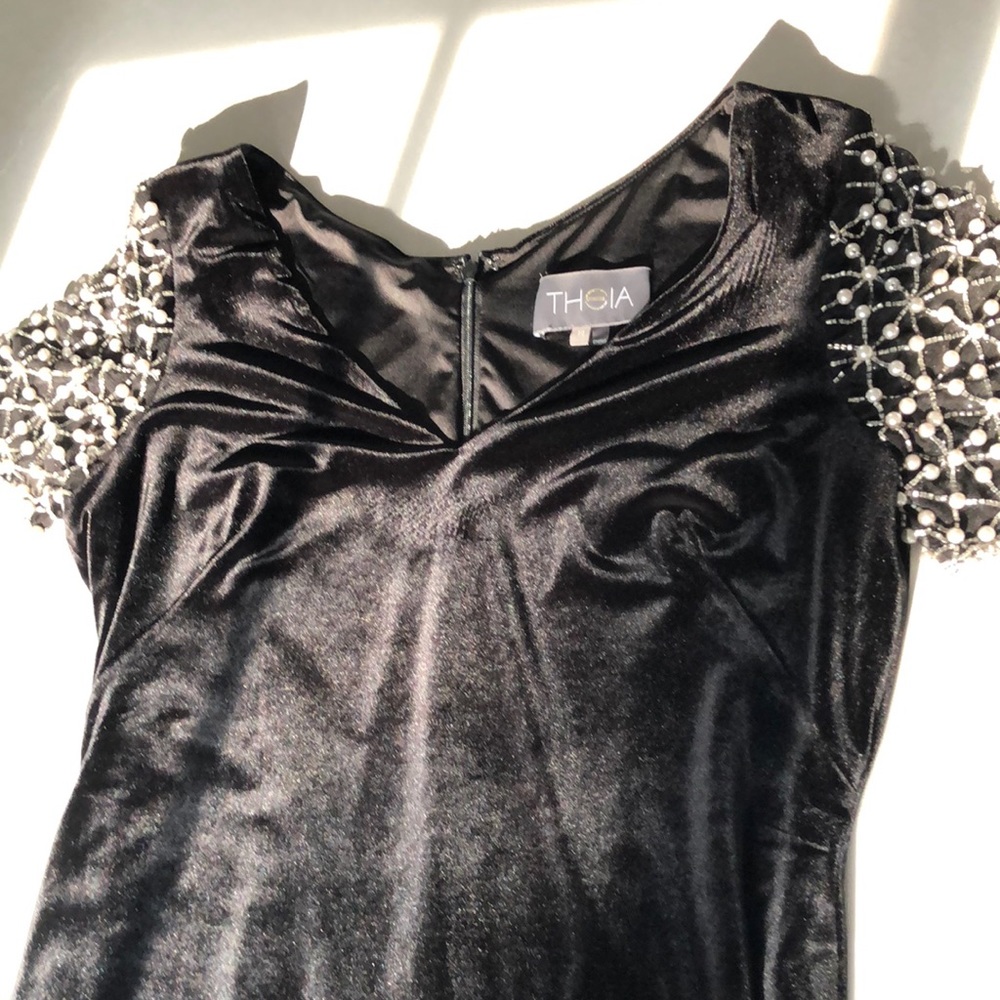 THEIA dress, Black Velvet Dress